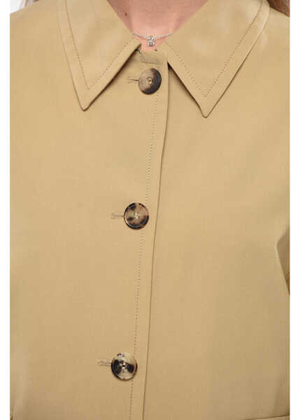 Sacouri Marni Cropped Virgin Wool Blend 4 Buttons Blazer Brown Femei (BM 19139972) 3