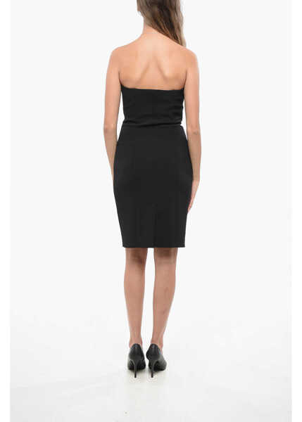 Rochii scurte Moschino Couture Embellished Buttons Strapless Dress Black Femei (BM 19139978) 2