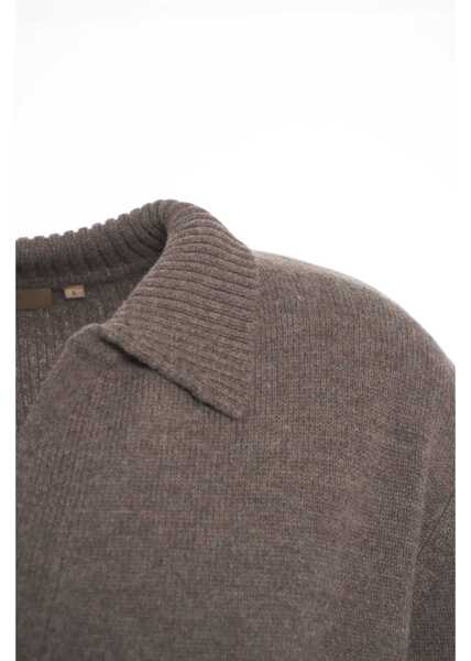 Tricouri Polo Rue de Tokyo Knit sweater with polo collar Brown Barbati (BM 19140059) 4