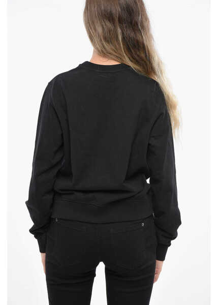 Bluze de trening Diesel Brushed Cotton F-Reggy Crew-Neck Sweatshirt With Sequined De Black Femei (BM 19140257) 2