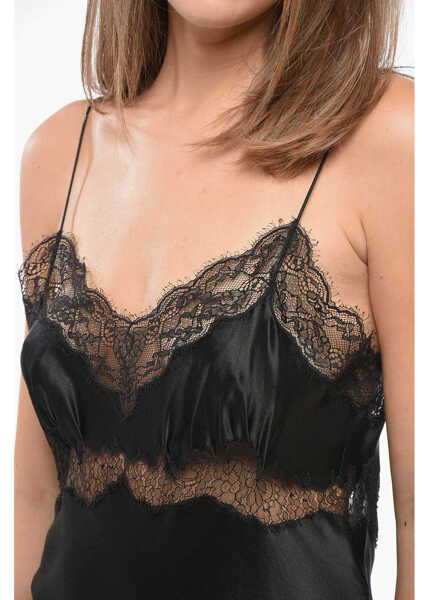 Bluze Saint Laurent Silk Top With Lace Details Black Femei (BM 19140269) 3