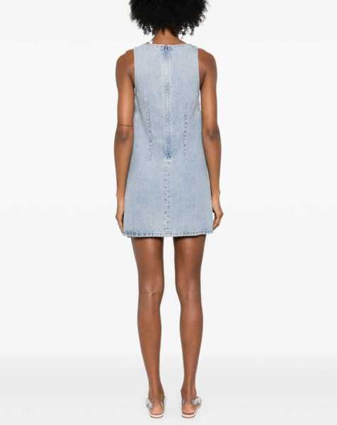 Rochii scurte Self-Portrait All-Over Jewels Denim Mini Dress Blue Femei (BM 19140272) 4