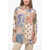 ZIMMERMANN Patchwork Effect Silk Davi Blouse With Jewels Buttons Multicolor