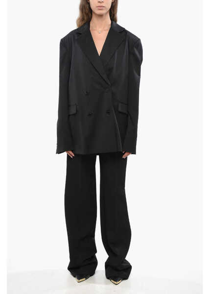 Sacouri Loulou Studio Wool Double Breasted Donau Blazer Black Femei (BM 19140323) 4