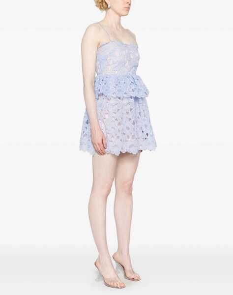 Rochii scurte Self-Portrait Organza Flared Mini Dress With Cut-Out Details Blue Femei (BM 19140344) 3