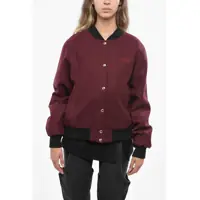 Jachete Wool And Nylon Bomber With Contrasting Details Femei