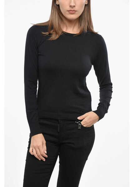 Pulovere Diesel Solid Color Cotton M-Arianne-New Crew-Neck Sweater Black Femei (BM 19140434) 1