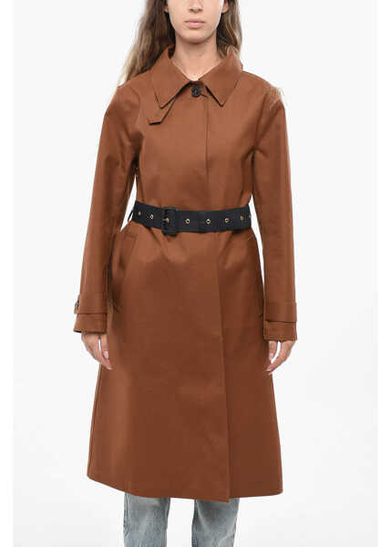 Paltoane MACKINTOSH Hidden Closure Gabardine Maxi Coat Brown Femei (BM 19140443) 1