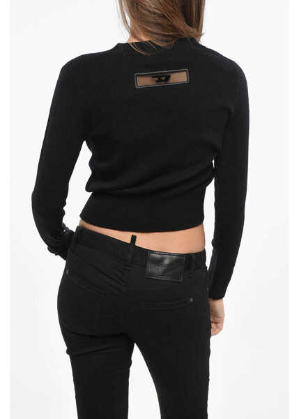 Pulovere Diesel Wool Paggiu Sweater With V-Neck Black Femei (BM 19140452) 2