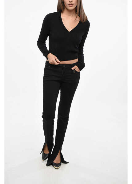 Pulovere Diesel Wool Paggiu Sweater With V-Neck Black Femei (BM 19140452) 4