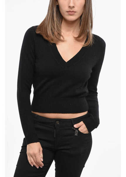 Pulovere Diesel Wool Paggiu Sweater With V-Neck Black Femei (BM 19140452) 1