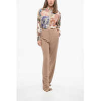 Pantaloni office Dama - Pantaloni office Saint Laurent Silk Solid Color Pants Beige Femei (BM 19140473) - B-mall.ro