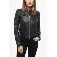 Geci de piele Red Tag Leather Melia Cropped Fit Jacket With Front Zip Femei