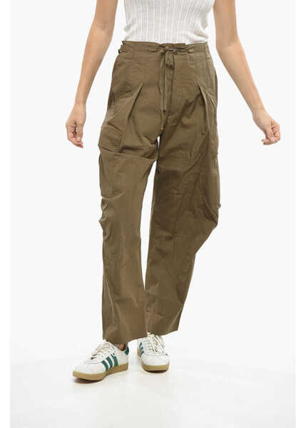 Pantaloni casual Isabel Marant Etoile Cotton Rebecca Cargo Pants With Industrial Belt Green Femei (BM 19140479) 1