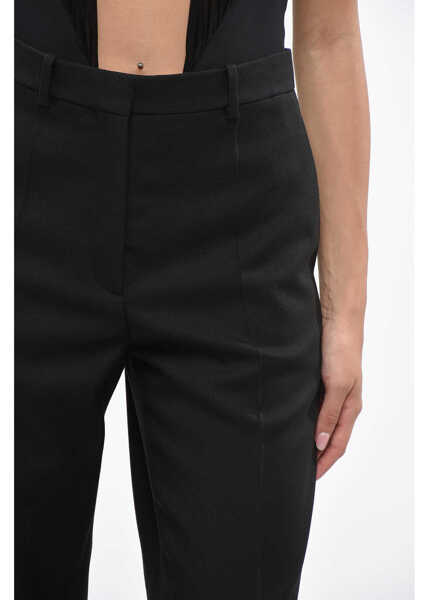 Pantaloni office THE ROW Virgin Wool Alberta Pants With Belt Loops Black Femei (BM 19140482) 2