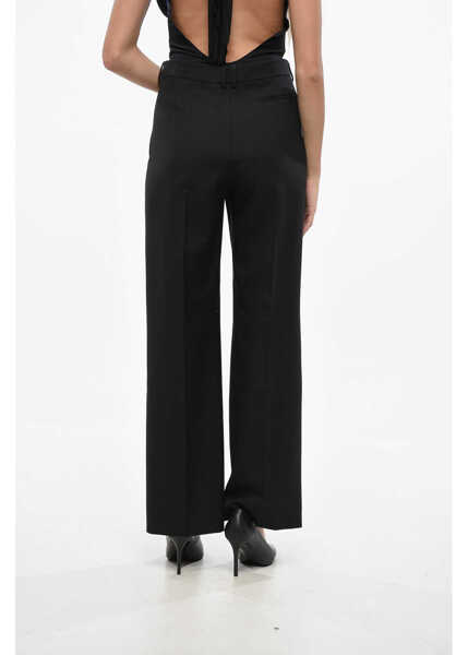 Pantaloni office THE ROW Virgin Wool Alberta Pants With Belt Loops Black Femei (BM 19140482) 4