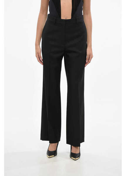 Pantaloni office THE ROW Virgin Wool Alberta Pants With Belt Loops Black Femei (BM 19140482) 1