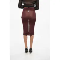 Fuste lungi Dama pagina 2 - Fuste lungi Saint Laurent Solid Color Sheer Longuette Burgundy Femei (BM 19140506) - B-mall.ro