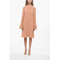 Rochii scurte Silk Shirtdress With Poet Sleeve Femei