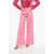 Marni Wide Leg 5 Pockets Pants With Logo-Button Pink
