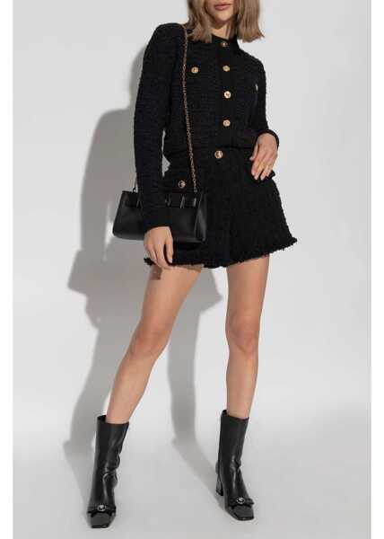 Pantaloni scurti Versace Boucle Shorts With Double Pockets And Logo-Buttons Black Femei (BM 19140536) 2