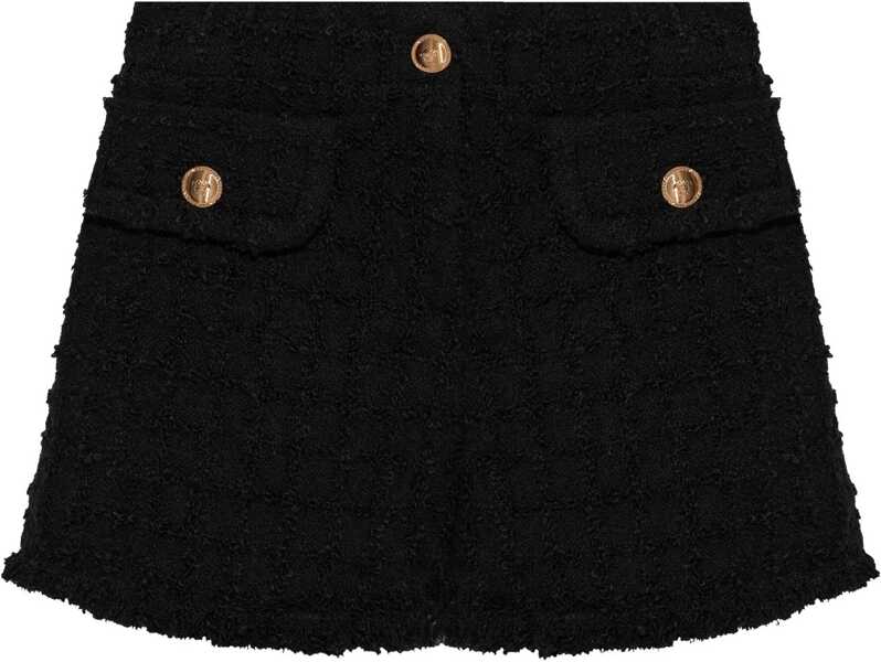 Pantaloni scurti Versace Boucle Shorts With Double Pockets And Logo-Buttons Black Femei (BM 19140536) 1