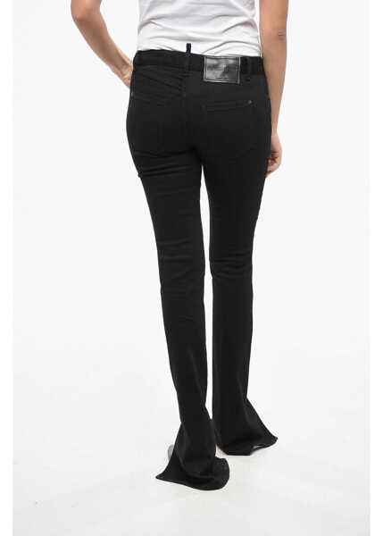 Blugi drepti DSQUARED2 Icon Regular Fit Trumpet Jeans With Charm 17Cm Black Femei (BM 19140542) 2