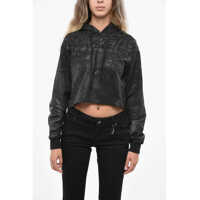 Bluze de trening Glittered Effect F-Reggy Cropped Hoodie Femei