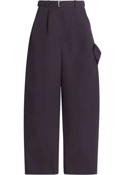 Pantaloni office Lanvin Wool Wide Leg Pants With Belt Brown Femei (BM 19140557) 1