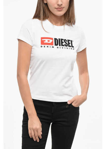 Tricouri Diesel Solid Color T-Sli-Div Crew-Neck T-Shirt With Embossed Logo White Femei (BM 19140563) 1