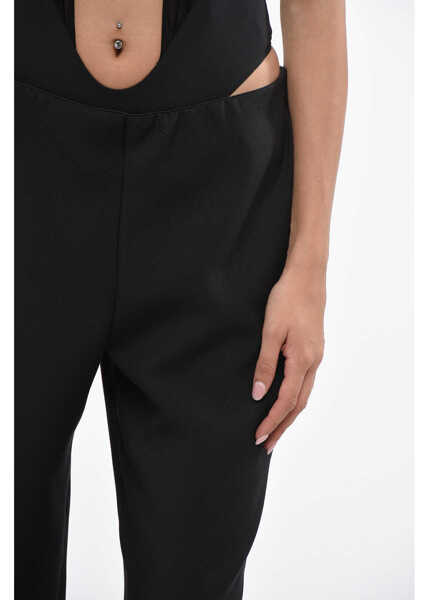 Pantaloni office OBLO UNIQUE Solid Color Pants Black Femei (BM 19140578) 3