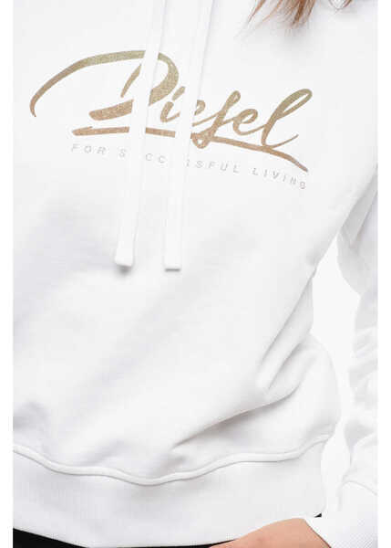 Bluze de trening Diesel Brushed Cotton F-Reggy Hoodie With Golden Logo White Femei (BM 19140584) 3