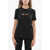 Diesel Solid Color T-Reg Crew-Neck T-Shirt With Tulle Detail Black