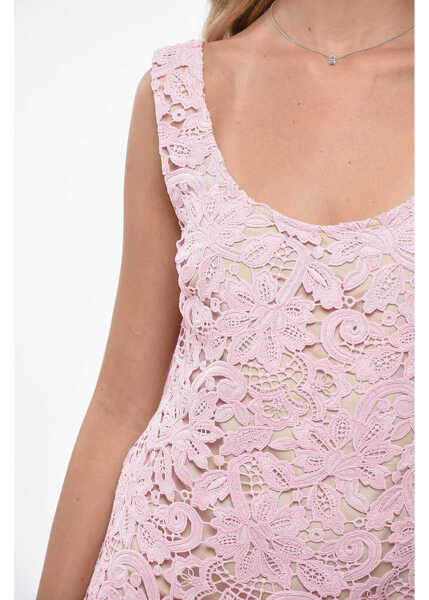 Rochii scurte Self-Portrait Floral-Motif Lace Mini Dress Pink Femei (BM 19140596) 3