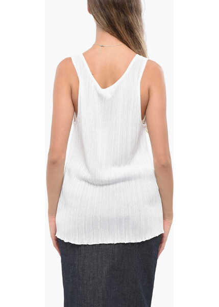 Bluze Alaa Ribbed Nylon Blend Tank Top With Scalloped Hem White Femei (BM 19140626) 2
