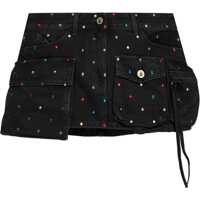 Fuste scurte All-Over Studs Denim Miniskirt With Multipockets Femei