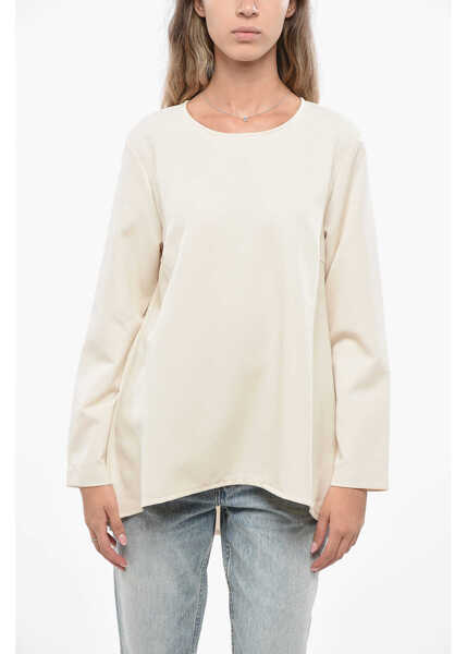 Bluze OBLO UNIQUE Asymmetrical Cut Oversized Blouse Beige Femei (BM 19140734) 1