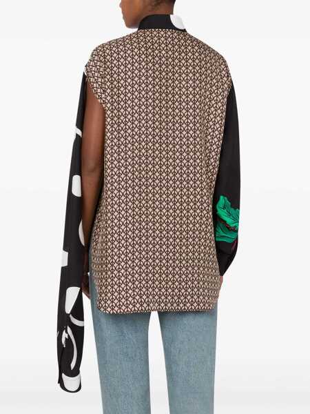 Camasi casual Moschino Couture Oversized And Asimmetrical Cut Silk Shirt Brown Femei (BM 19140743) 3