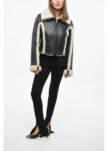 Geci de piele Diesel Two-Tone L-Kriti Shearling Jacket Black Femei (BM 19140752) 4