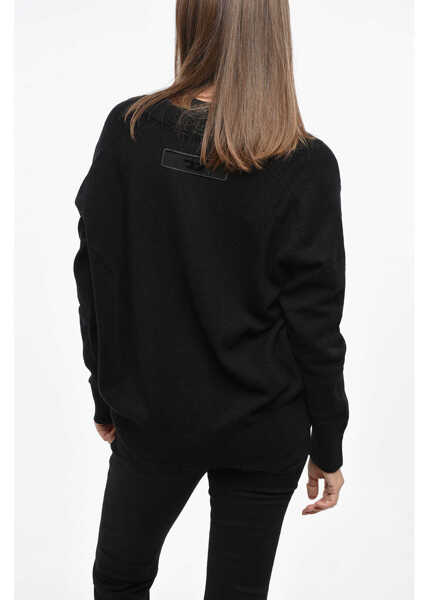 Cardigane Diesel Wool Cardigan With Tulle Detail Black Femei (BM 19140755) 2