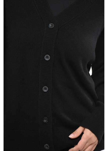 Cardigane Diesel Wool Cardigan With Tulle Detail Black Femei (BM 19140755) 3