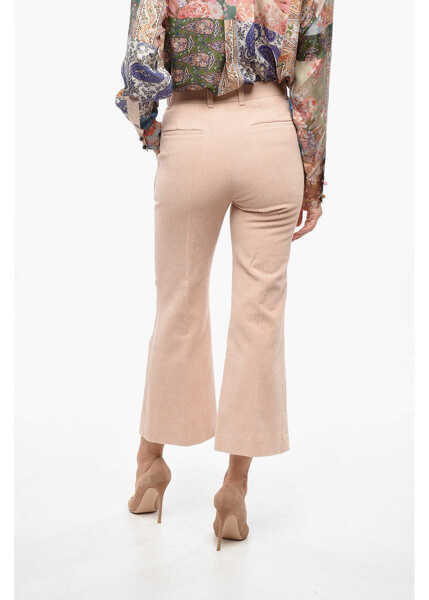 Pantaloni office Chloe Corduroy Single Pleated Pants Pink Femei (BM 19140773) 2