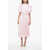 ROTATE Birger Christensen Balloon Sleeves Satin Midi Dress Pink