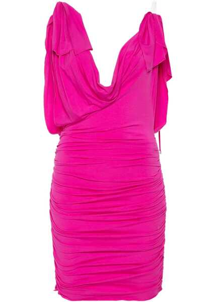 Rochii scurte THE ATTICO Cowl Neck Draped Dress Pink Femei (BM 19140782) 1