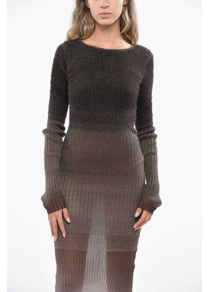 Rochii lungi THE ATTICO Gradient Effect Ribbed Bodycon Dress Green Femei (BM 19140794) 4