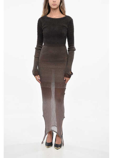 Rochii lungi THE ATTICO Gradient Effect Ribbed Bodycon Dress Green Femei (BM 19140794) 1