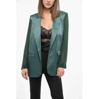Sacouri Satin And Geogette Gagny Blazer With Flap Pockets Femei