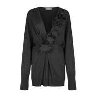 Pulovere Alberta Ferretti Sweater In Merino Wool With Floral Embroidery Femei