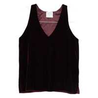 Topuri Violet Sleeveless Top With V-Neck In Velvet Woman Femei