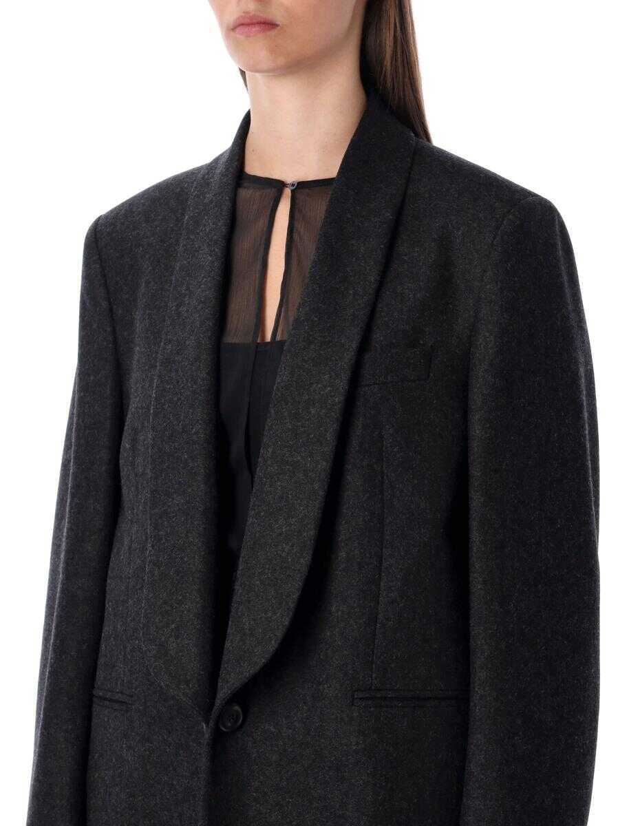 Paltoane OUR LEGACY Our Legacy Long Water-Repellent Wool Supper Coat GRANITE GREY Femei (BM 19142337) 3